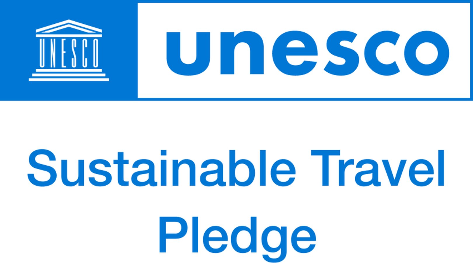 Label der Verpflichtungserklärung für Einhaltung Richtlinien für nachhaltiges Reisen der Unesco
